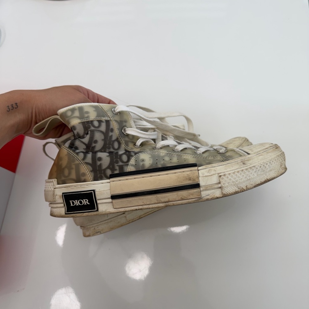 Dior Monogram High-Tops in Gray and White